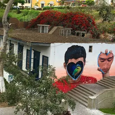 Colorful murals in Barranco, Lima | Andean Travel Experience. Colorful murals in Barranco, Lima: Artistic expressions and vibrant colors decorating the district's walls | Andean Travel Experience.